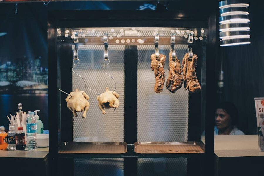 Meat display at Cebu City BBQ stall