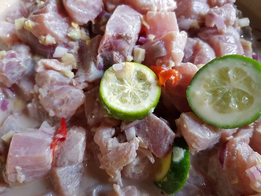 Kinilaw plated as Filipino ceviche