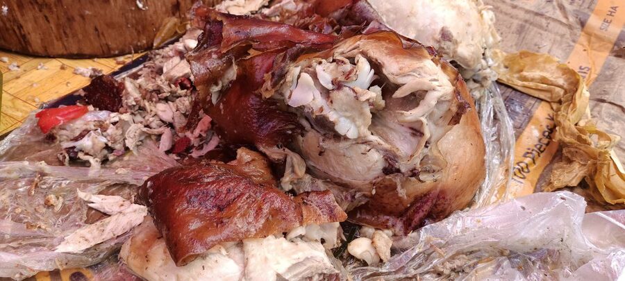 Carved Cebu lechon with crispy skin