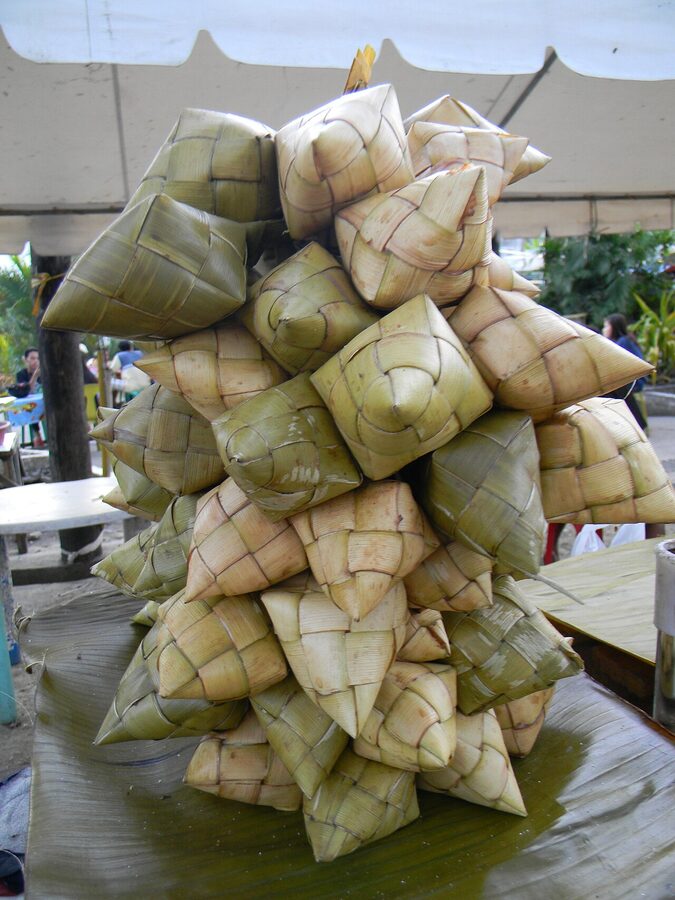 Puso hanging rice woven leaf parcels from Cebu